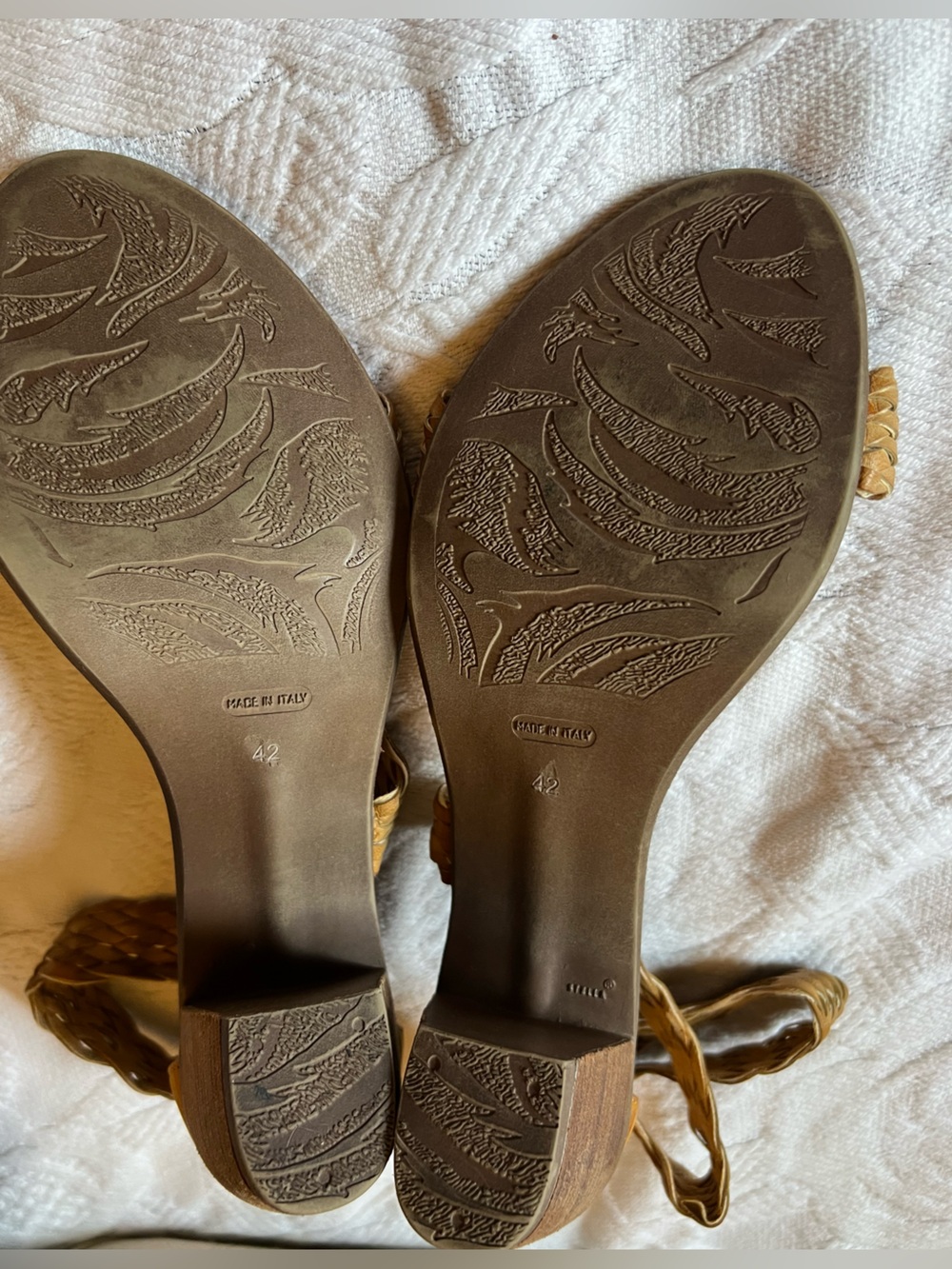 Sundance ❤️ Italian Leather Braided Ankle-Strap Heeled Sandals size EU 42, US 11 - Picture 10 of 12
